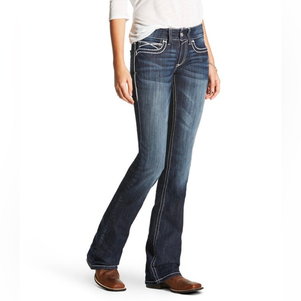 Ariat Women's Indigo Bootcut Jeans with White Stitching